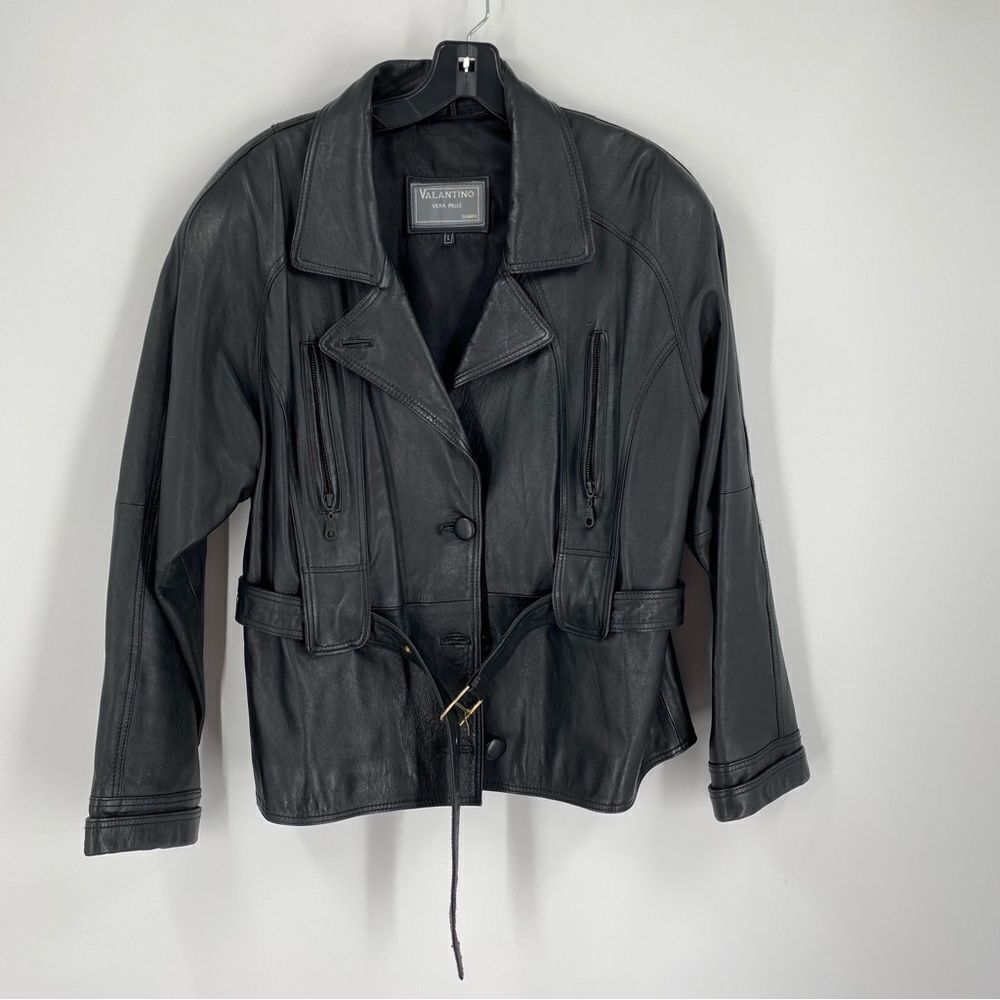 Valentino Vera PElle Women’s Black Genuine Leather Jacket size L